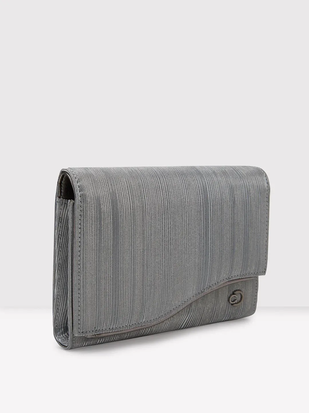 Caprese Bertha Medium Pewter Clutch