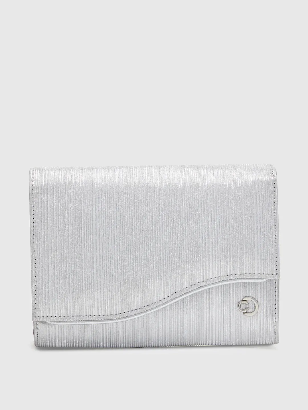 Caprese Bertha Medium Silver Clutch