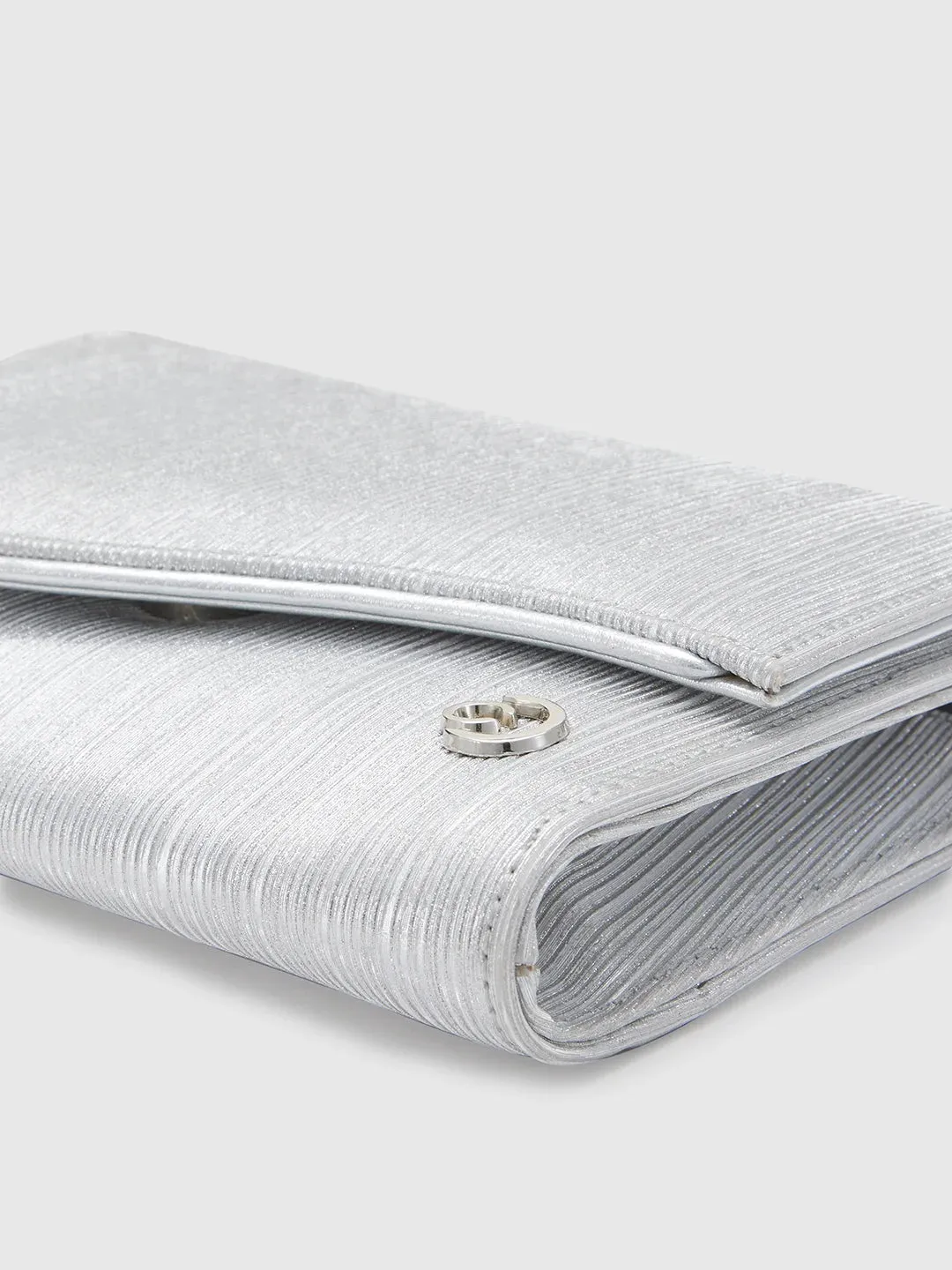 Caprese Bertha Medium Silver Clutch