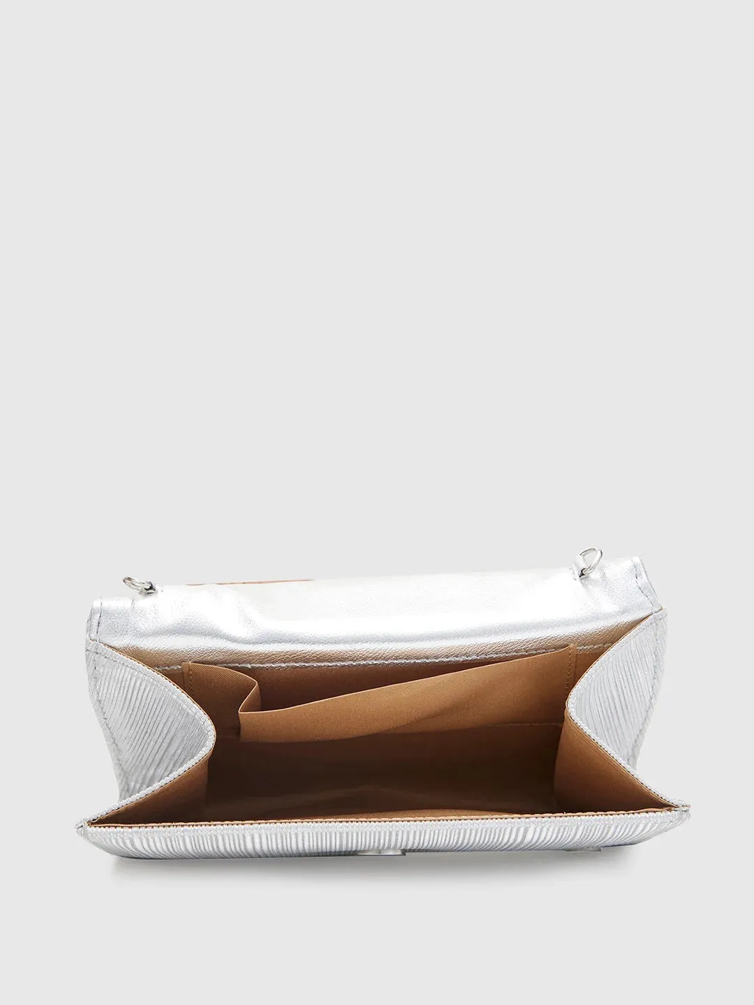 Caprese Bertha Medium Silver Clutch