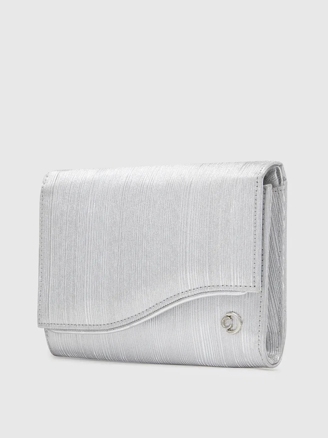 Caprese Bertha Medium Silver Clutch