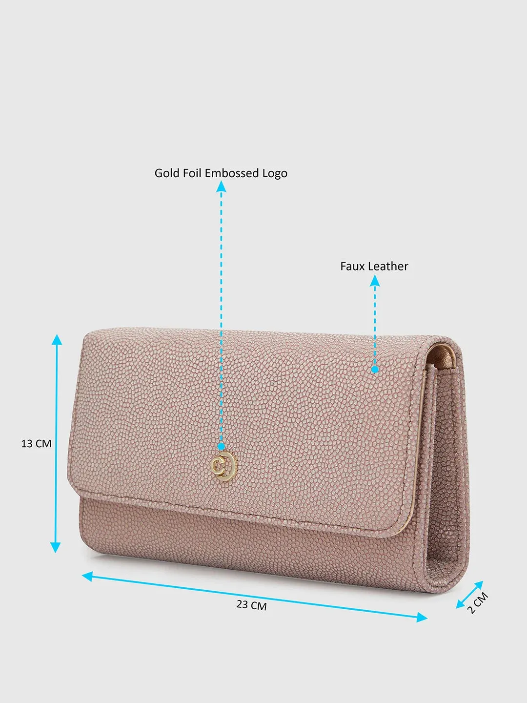 Caprese Betty Large Blush Flapover Clutch
