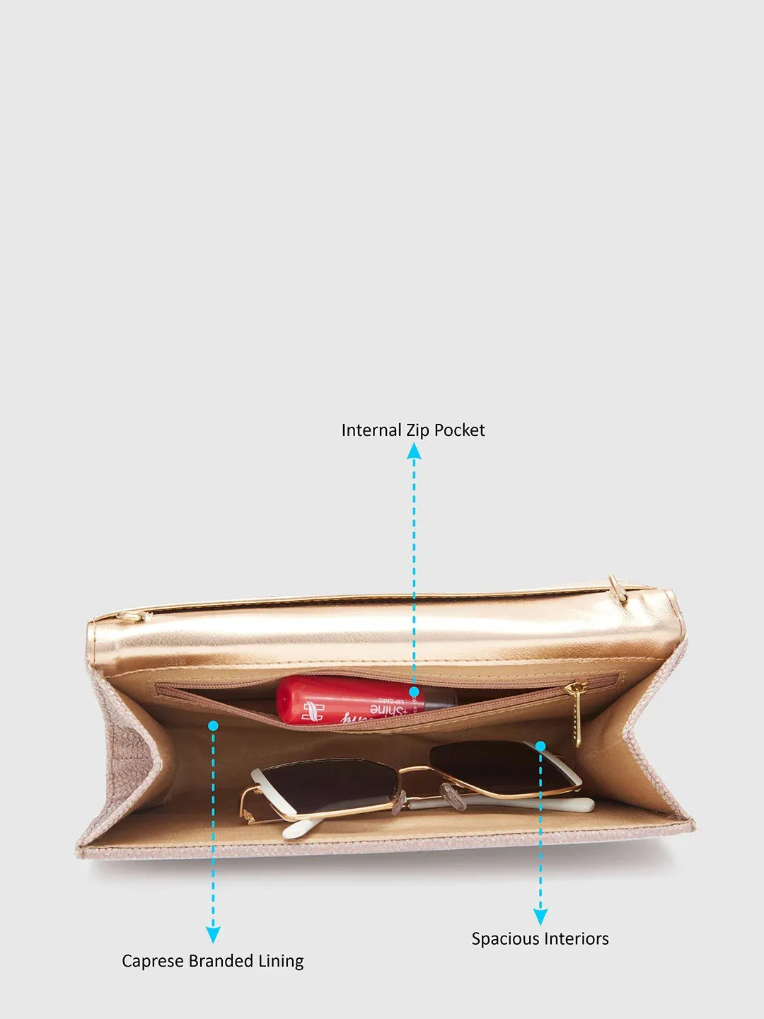 Caprese Betty Large Blush Flapover Clutch