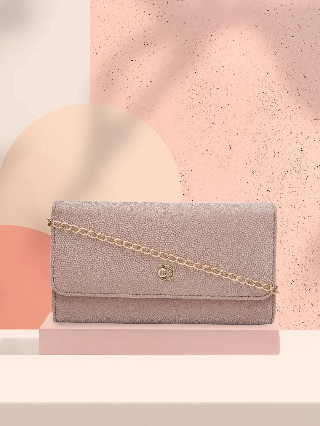 Caprese Betty Large Blush Flapover Clutch