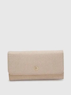 Caprese Betty Large Light Gold Flapover Clutch