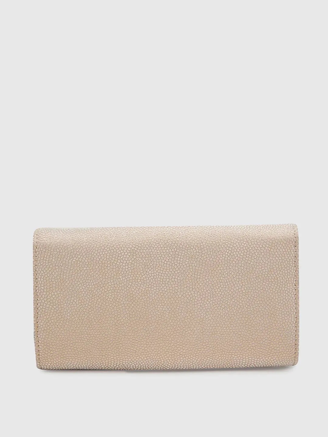 Caprese Betty Large Light Gold Flapover Clutch