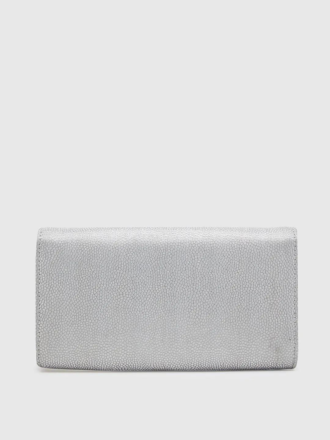 Caprese Betty Large Silver Flapover Clutch