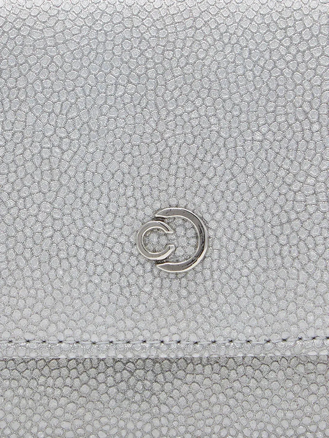 Caprese Betty Large Silver Flapover Clutch