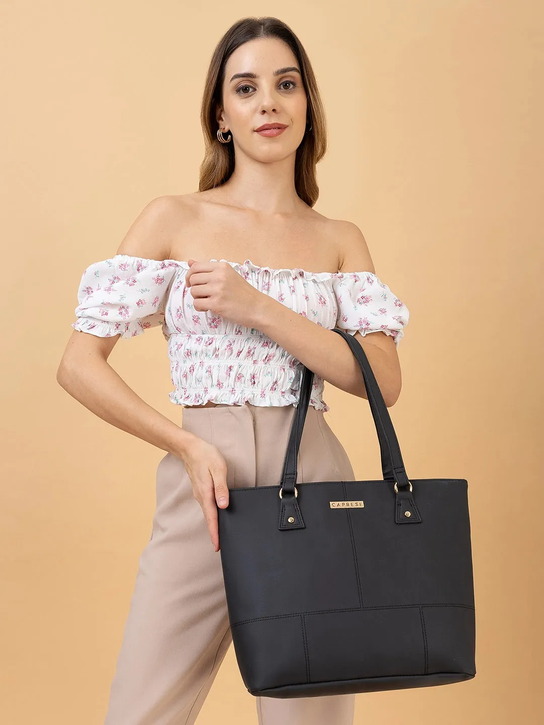 Caprese Blake Medium Black Tote Bag