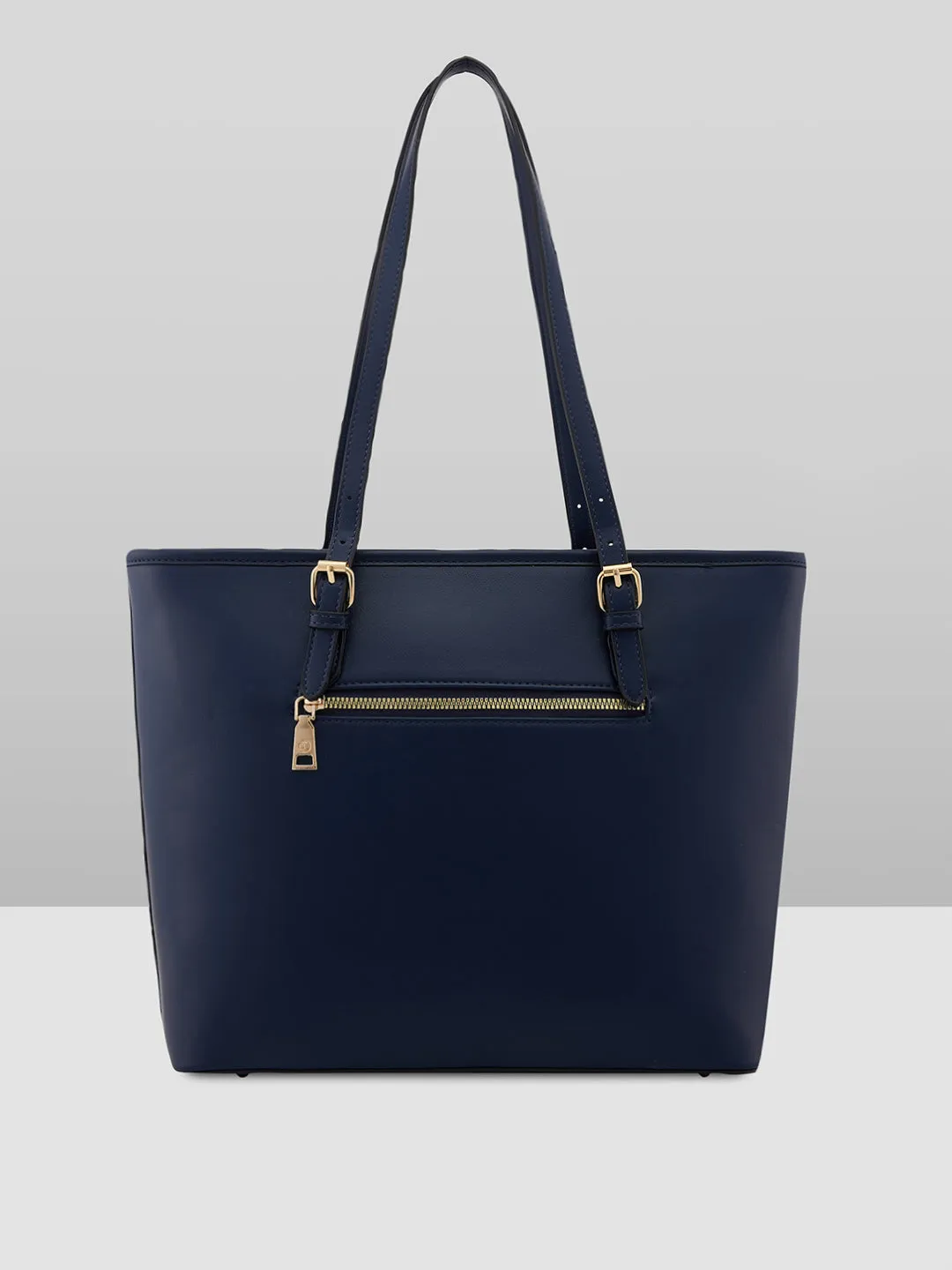 Caprese Bloom Medium Navy Tote Bag