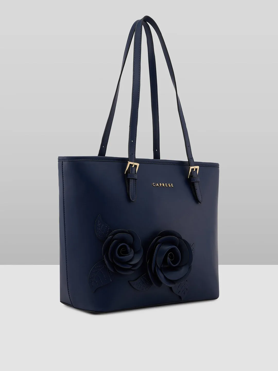 Caprese Bloom Medium Navy Tote Bag