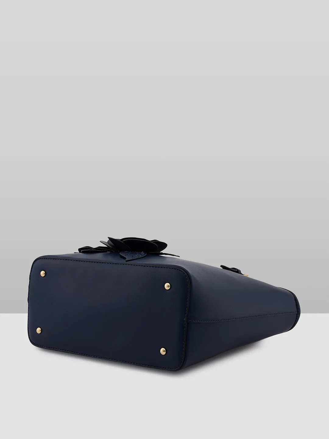Caprese Bloom Medium Navy Tote Bag