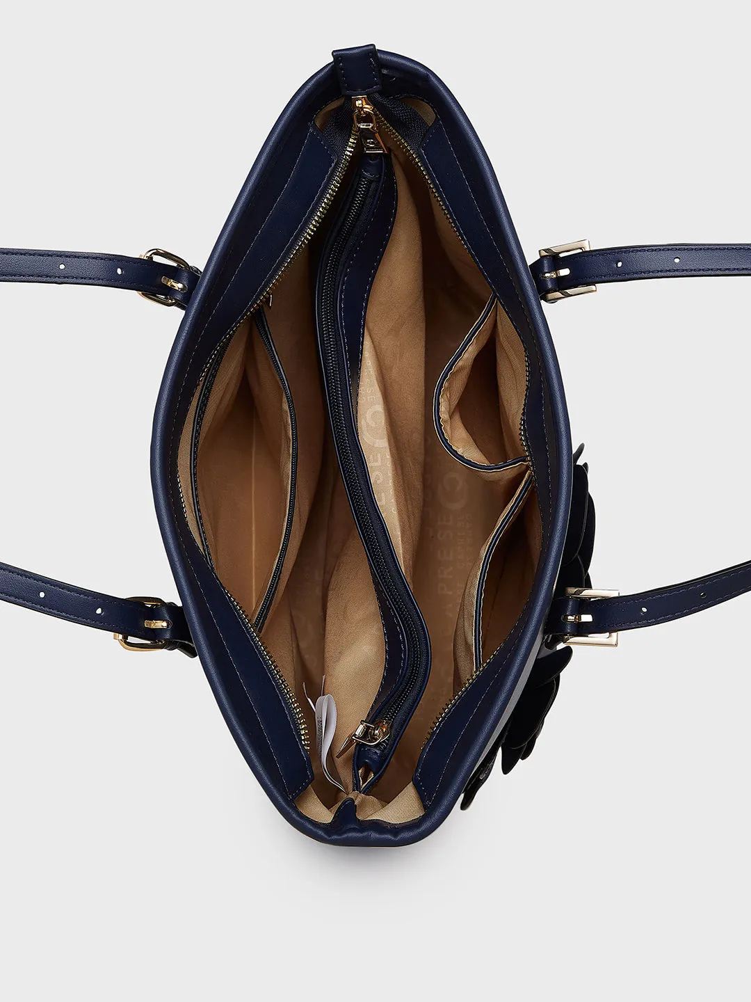 Caprese Bloom Medium Navy Tote Bag