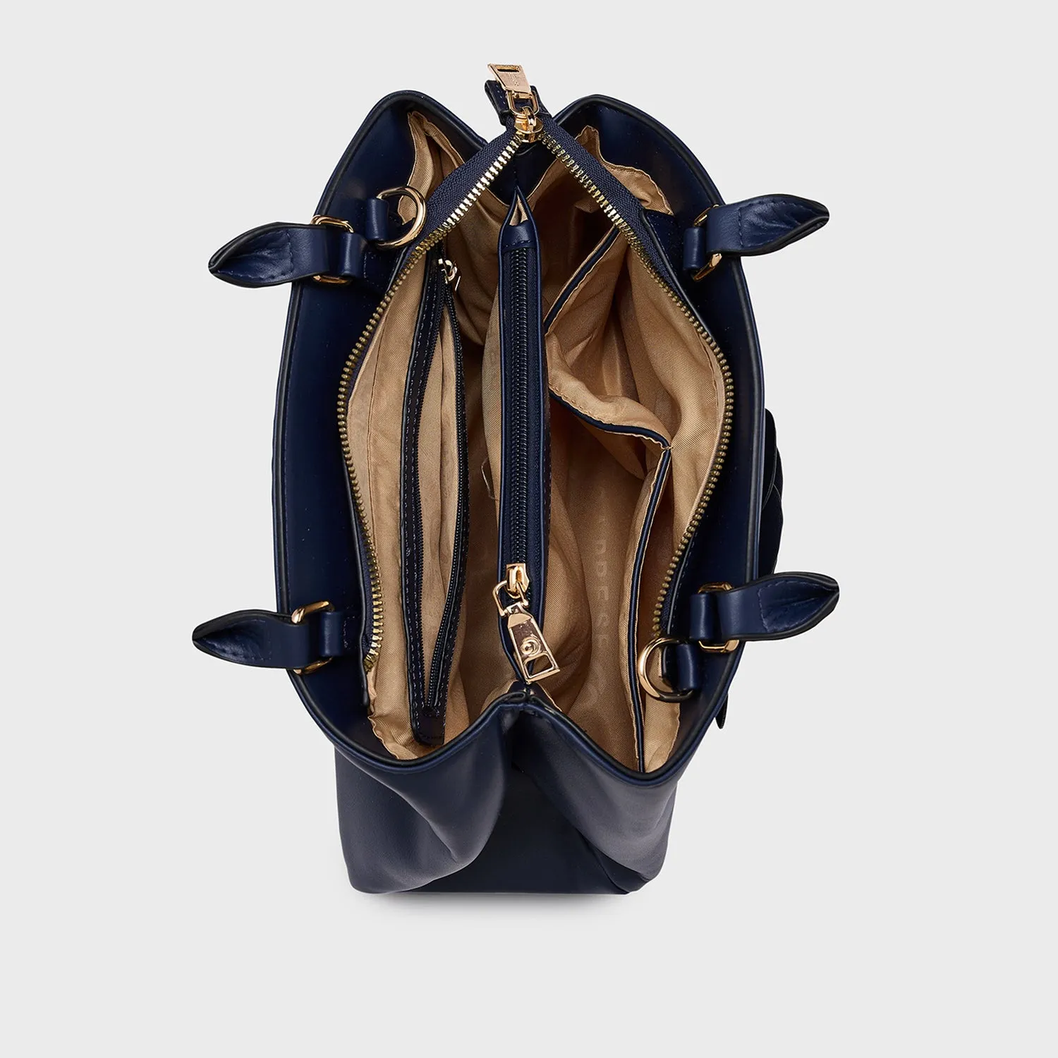 Caprese Bloom Small Navy Satchel Bag