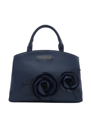 Caprese Bloom Small Navy Satchel Bag