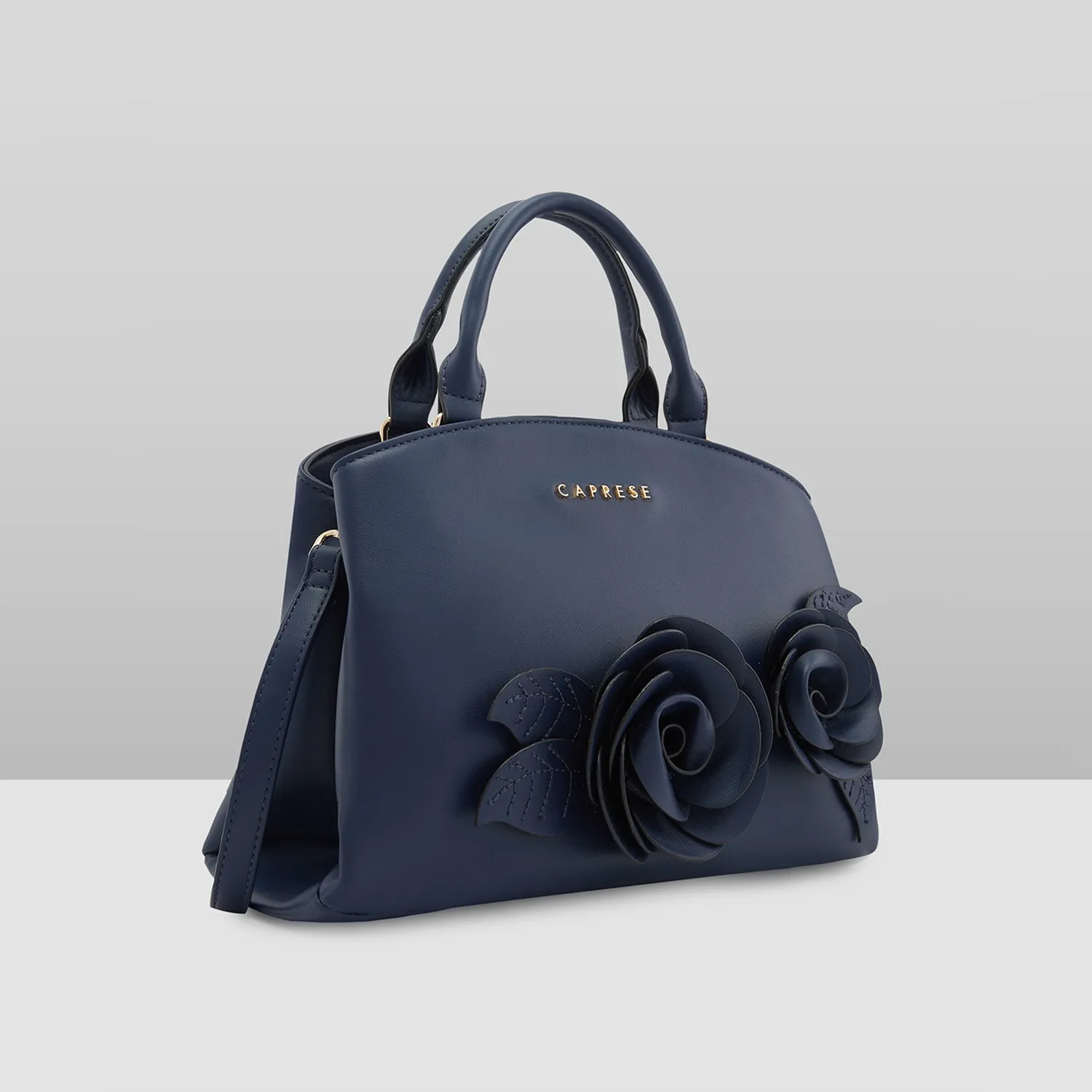 Caprese Bloom Small Navy Satchel Bag