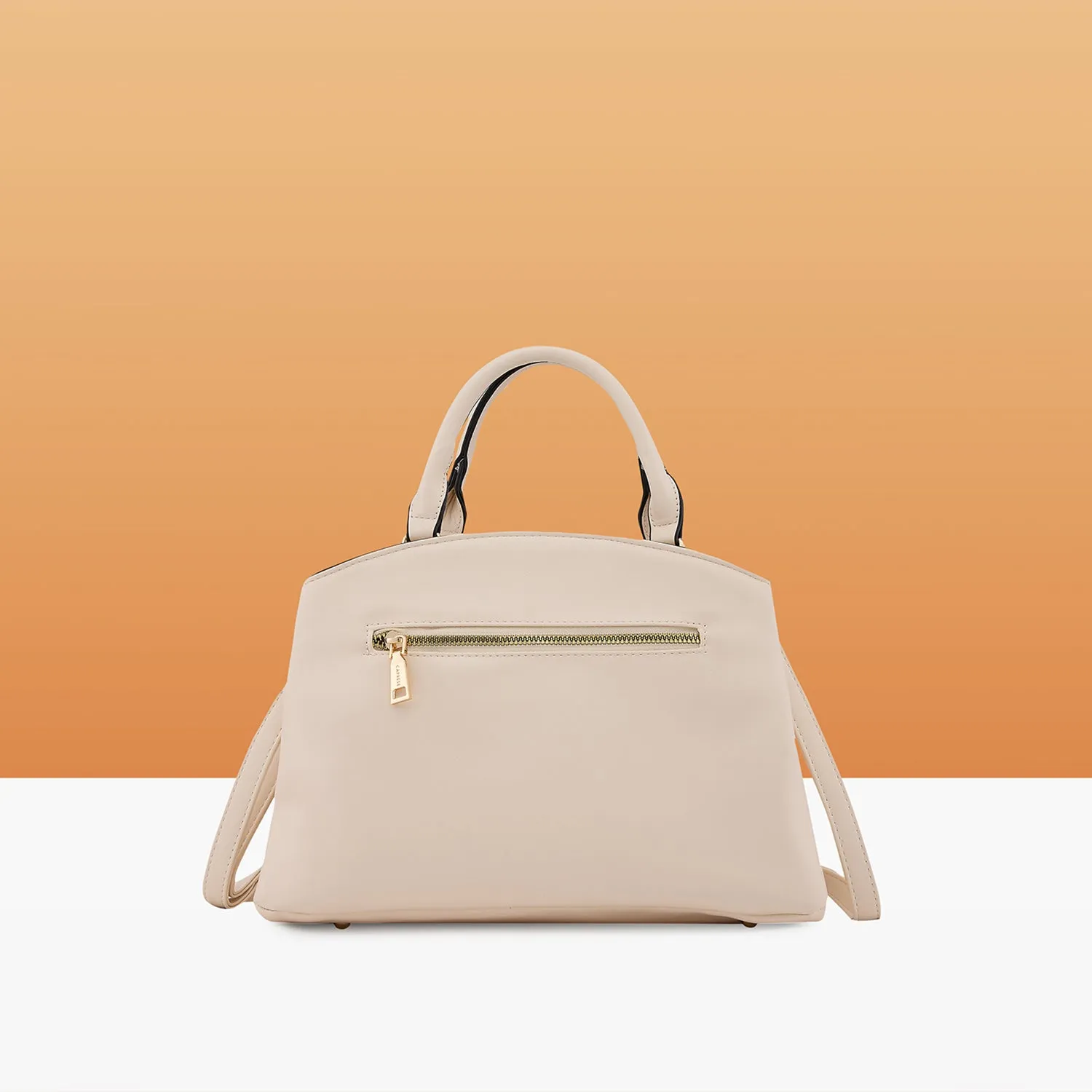 Caprese Bloom Small Off White Satchel Bag