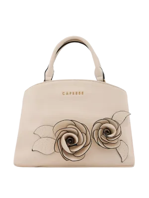 Caprese Bloom Small Off White Satchel Bag