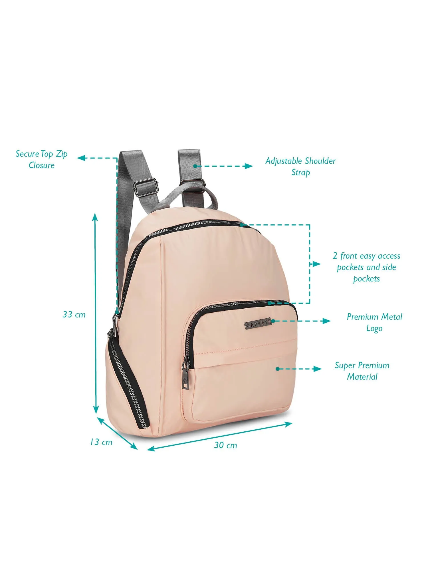 Caprese Blythe Small Soft Peach Backpack