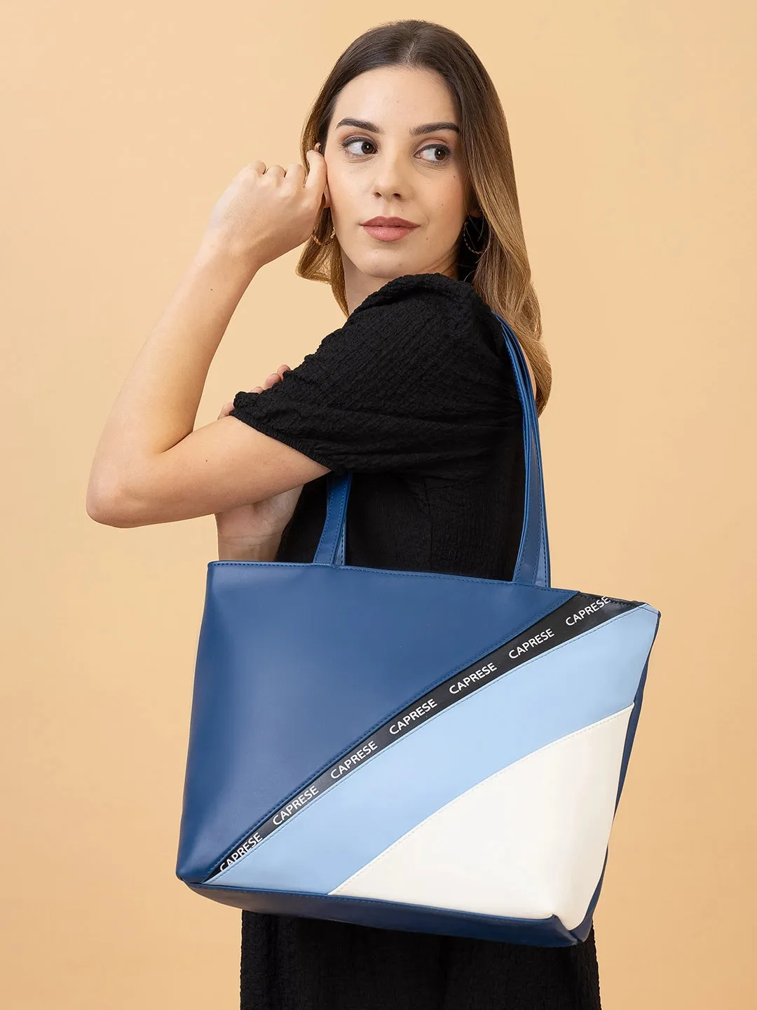 Caprese Bonnie Large Navy Tote Bag