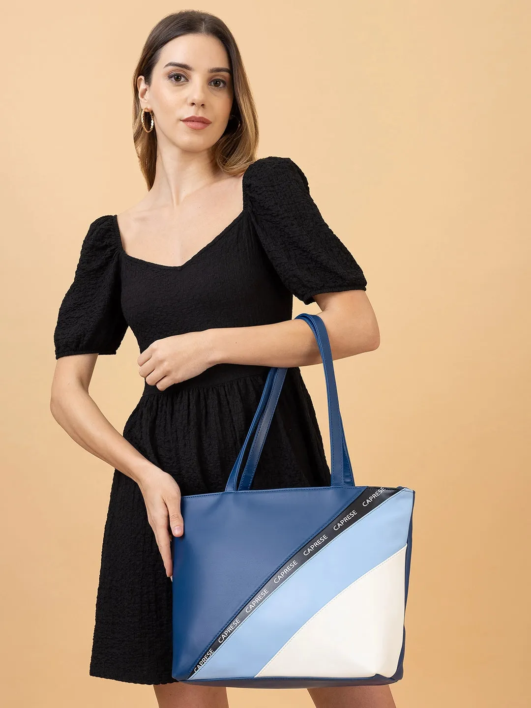 Caprese Bonnie Large Navy Tote Bag
