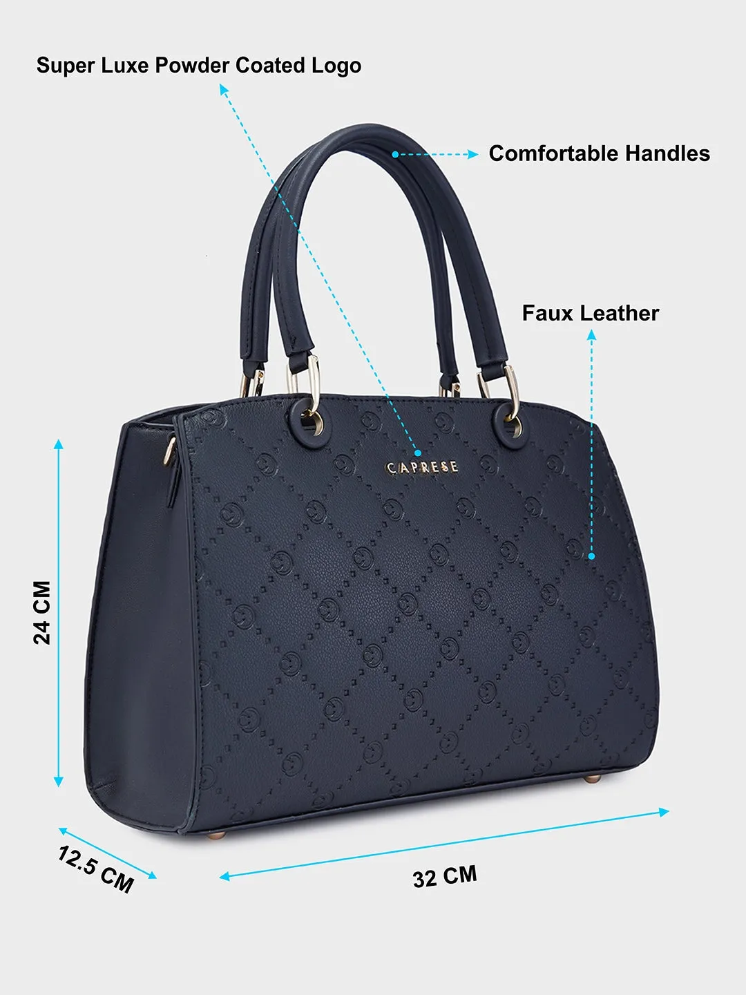 Caprese Brianna Medium Black Satchel Bag