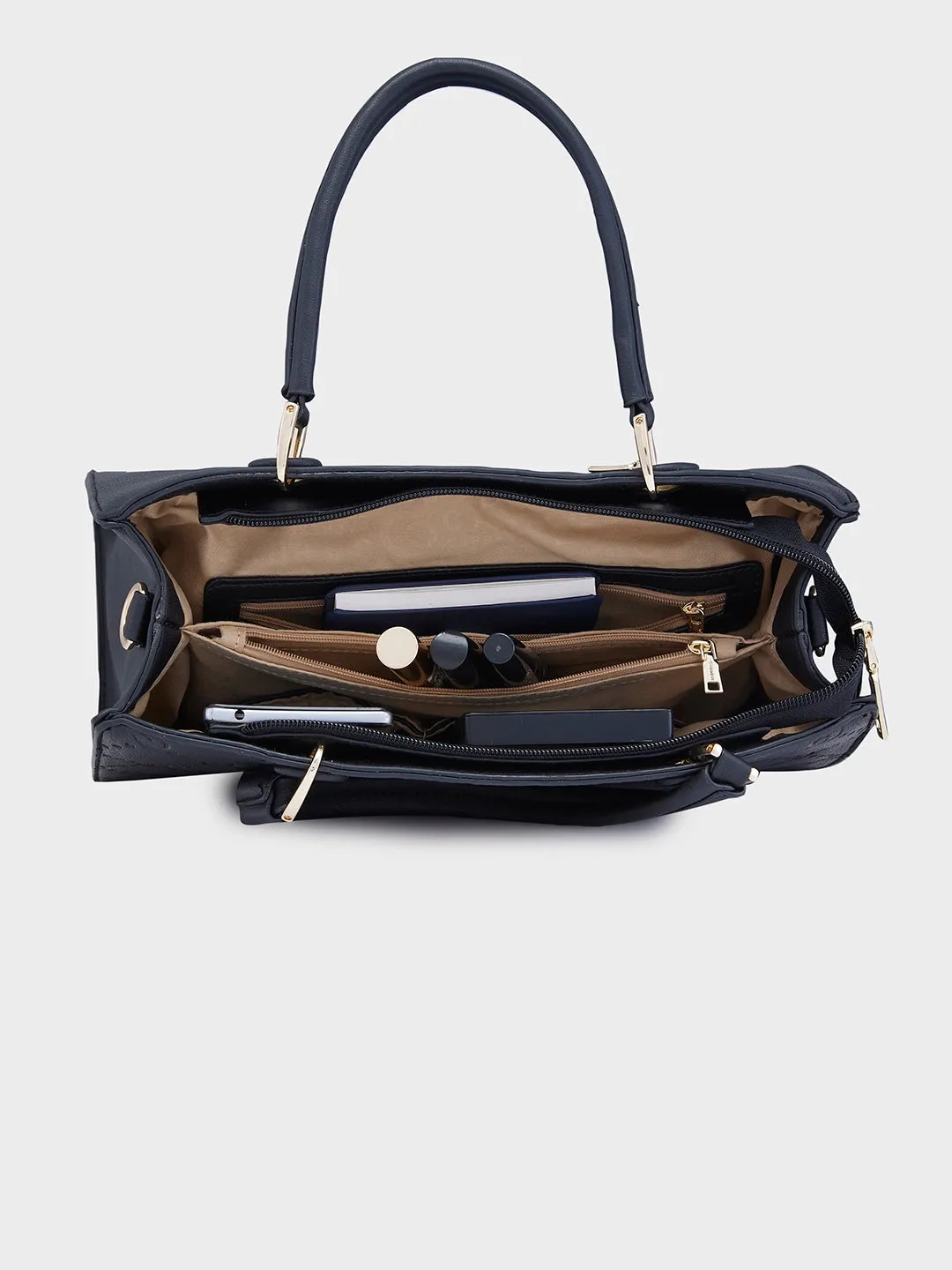 Caprese Brianna Medium Black Satchel Bag
