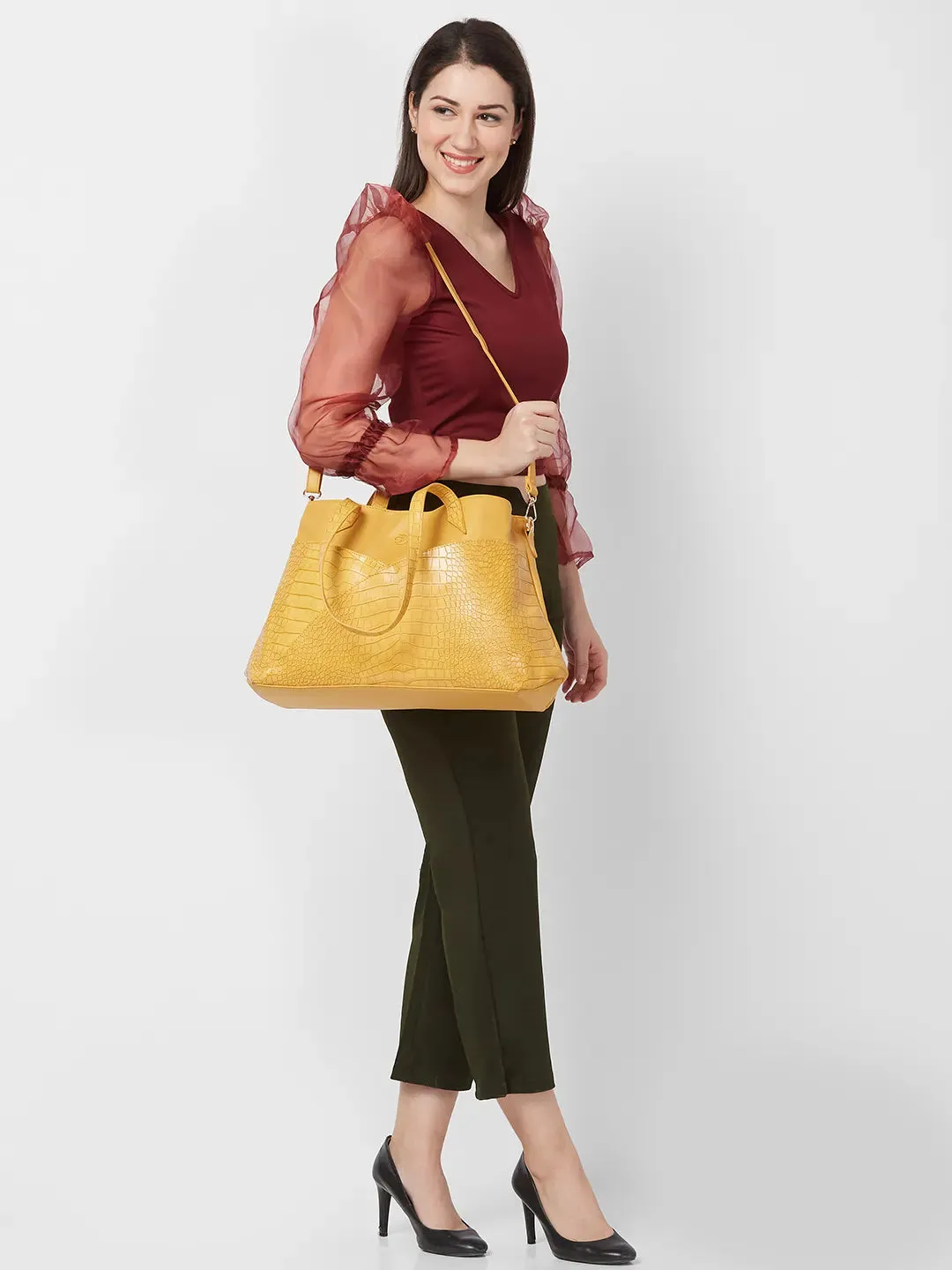 Caprese Cabo Large Ochre Tote Bag