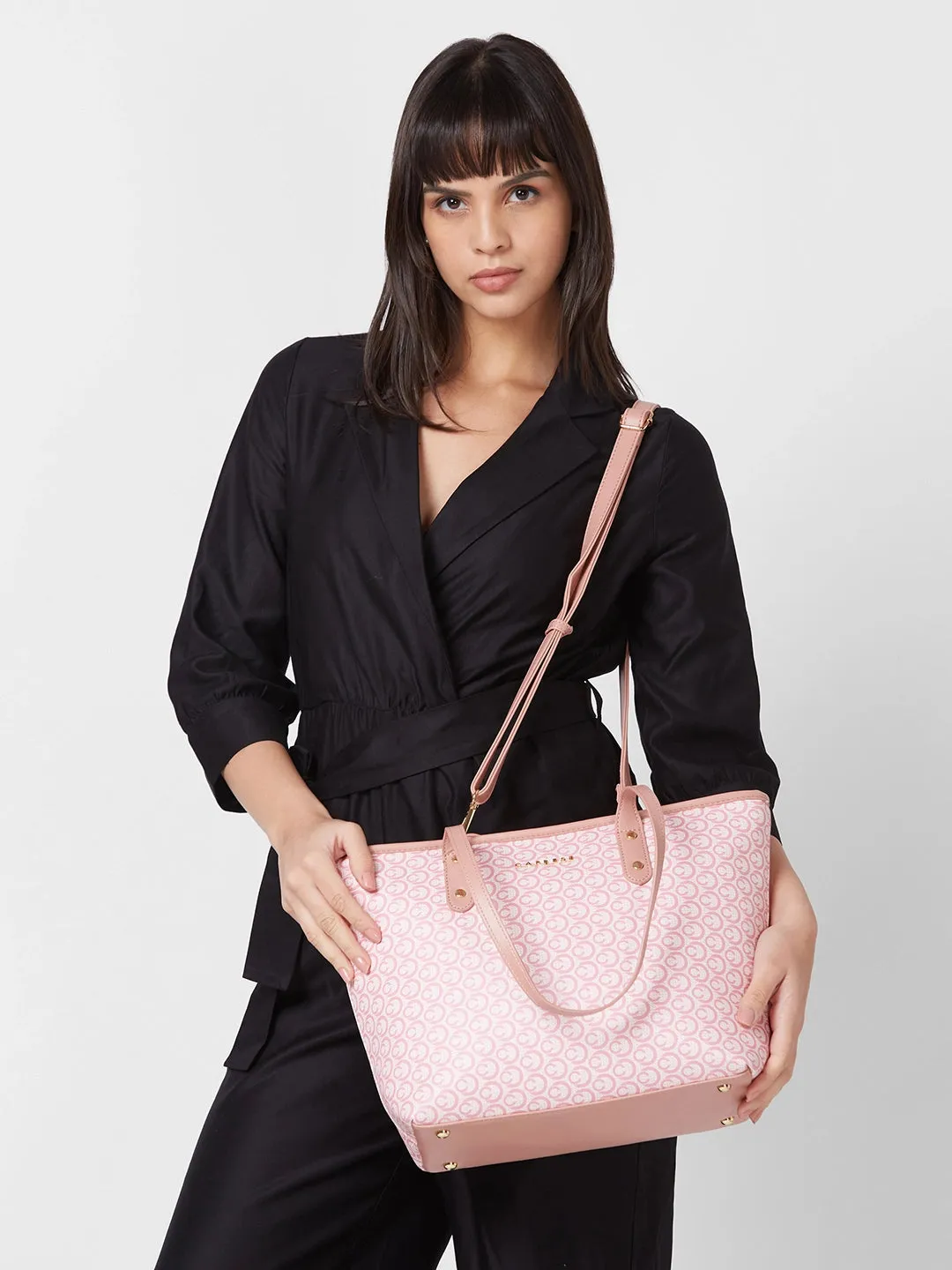 Caprese Callie Large Dark Pink Tote Bag