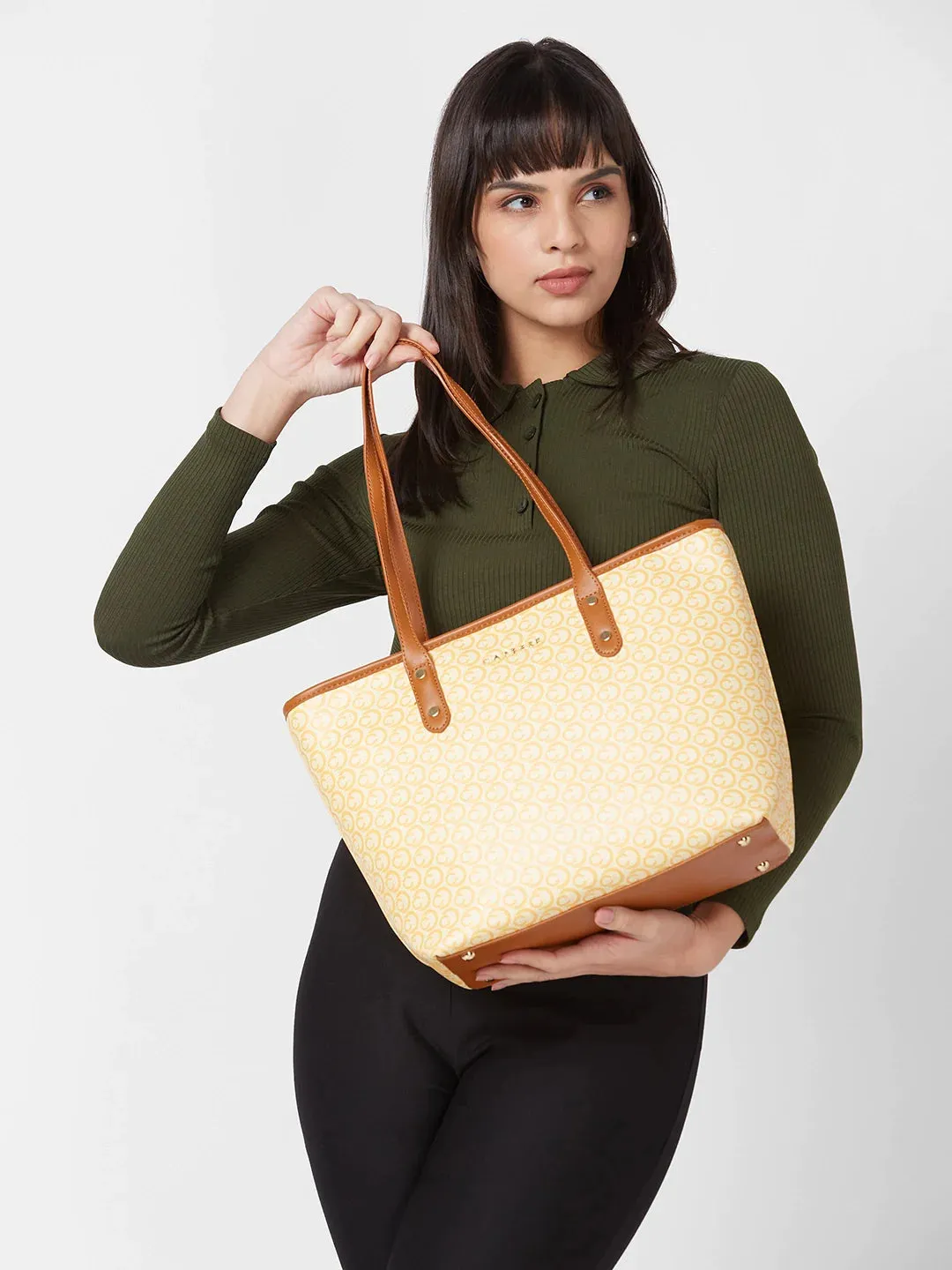Caprese Callie Large Tan Tote Bag