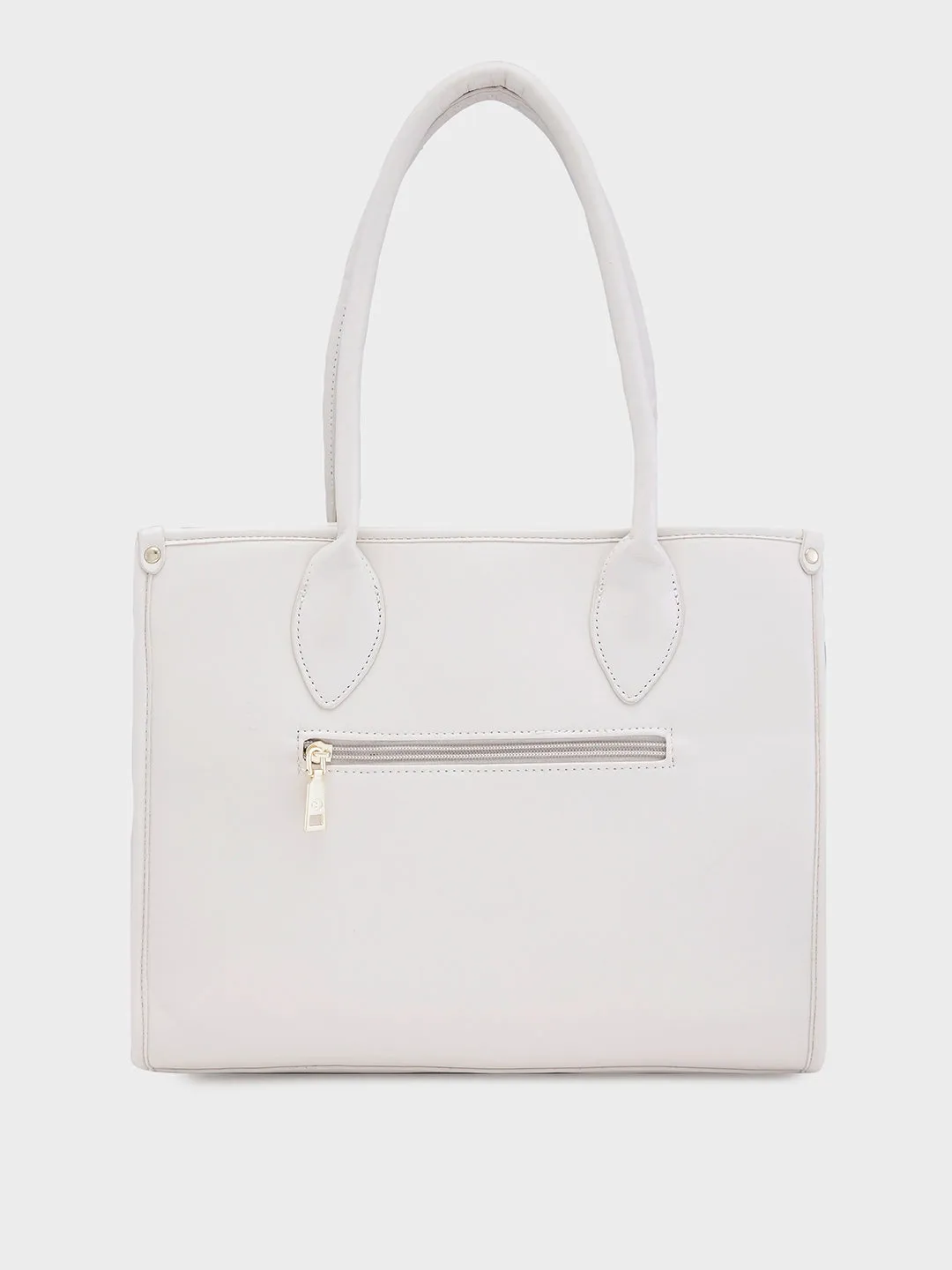 Caprese Checker Medium Cream Satchel Bag