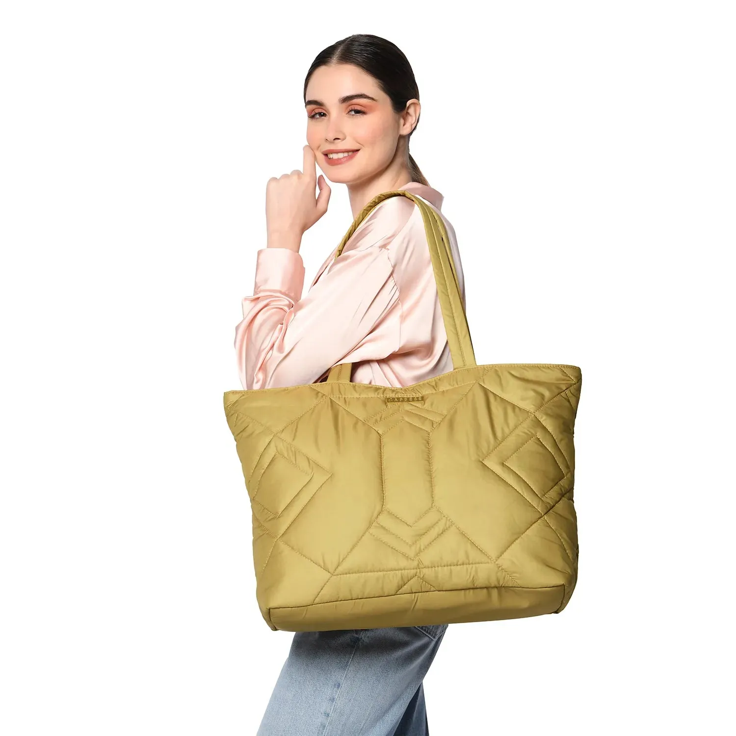 Caprese Clara Large Ochre Tote Bag