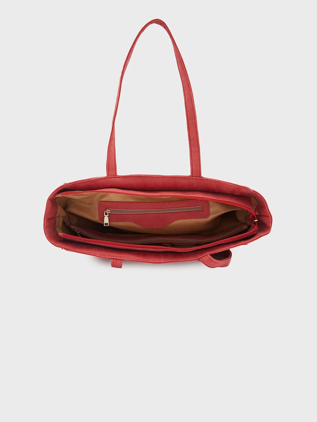 Caprese Covey Large Deep Red Tote Bag