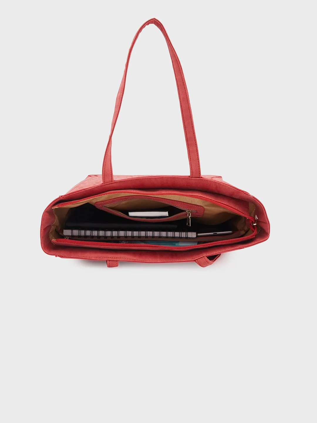 Caprese Covey Large Deep Red Tote Bag