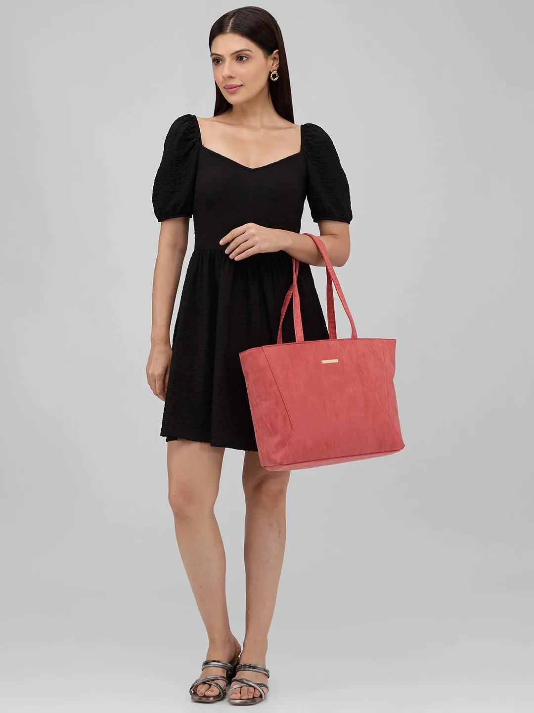 Caprese Covey Large Deep Red Tote Bag