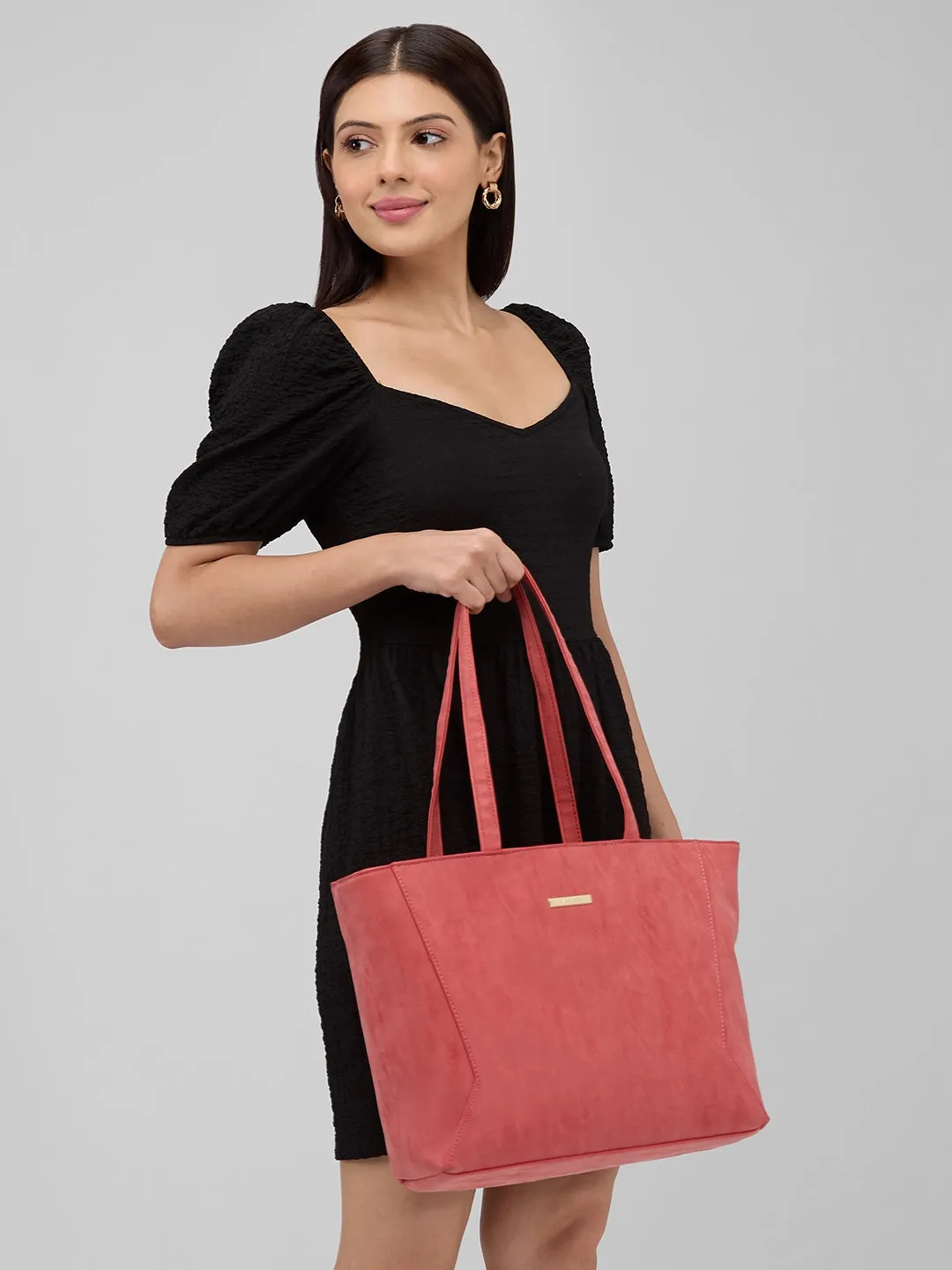 Caprese Covey Large Deep Red Tote Bag