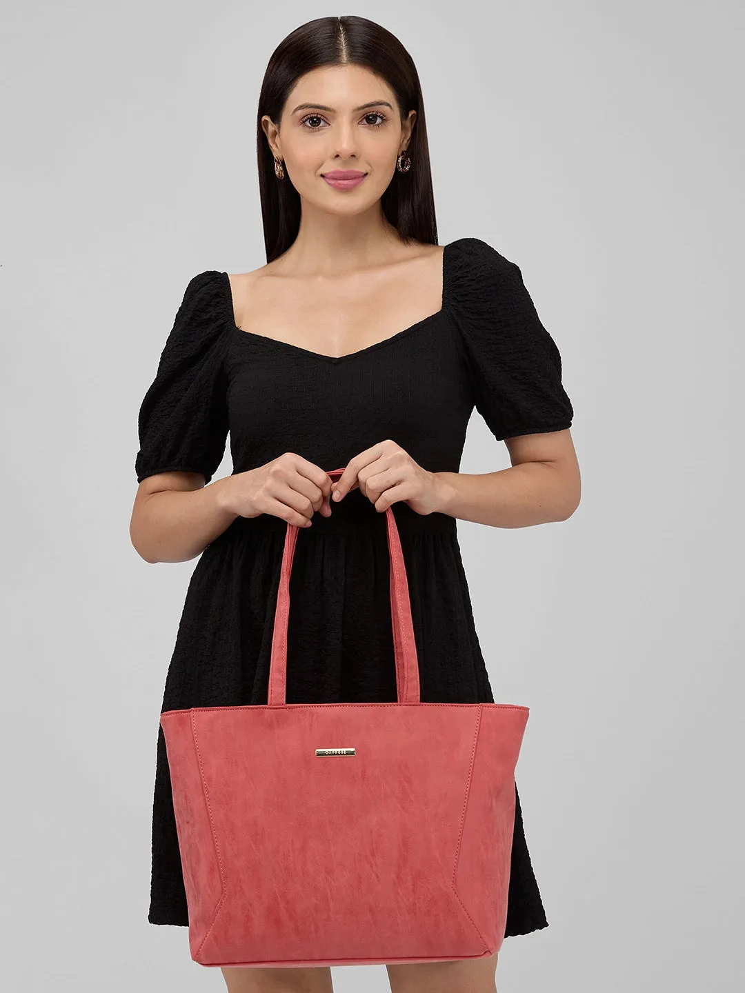 Caprese Covey Large Deep Red Tote Bag