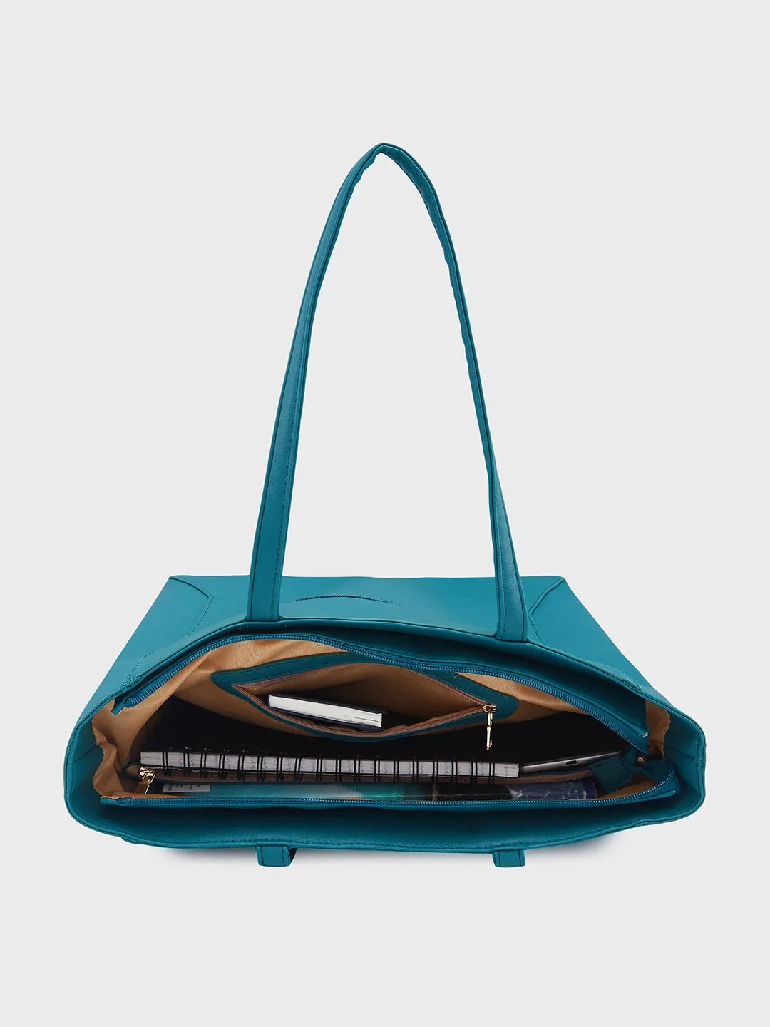 Caprese Covey Large Teal Tote Bag