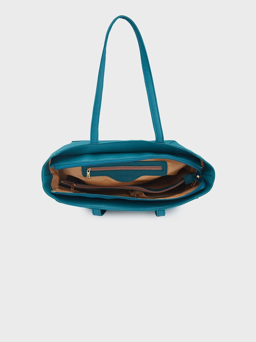 Caprese Covey Large Teal Tote Bag