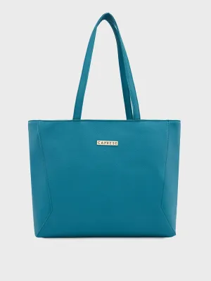 Caprese Covey Large Teal Tote Bag