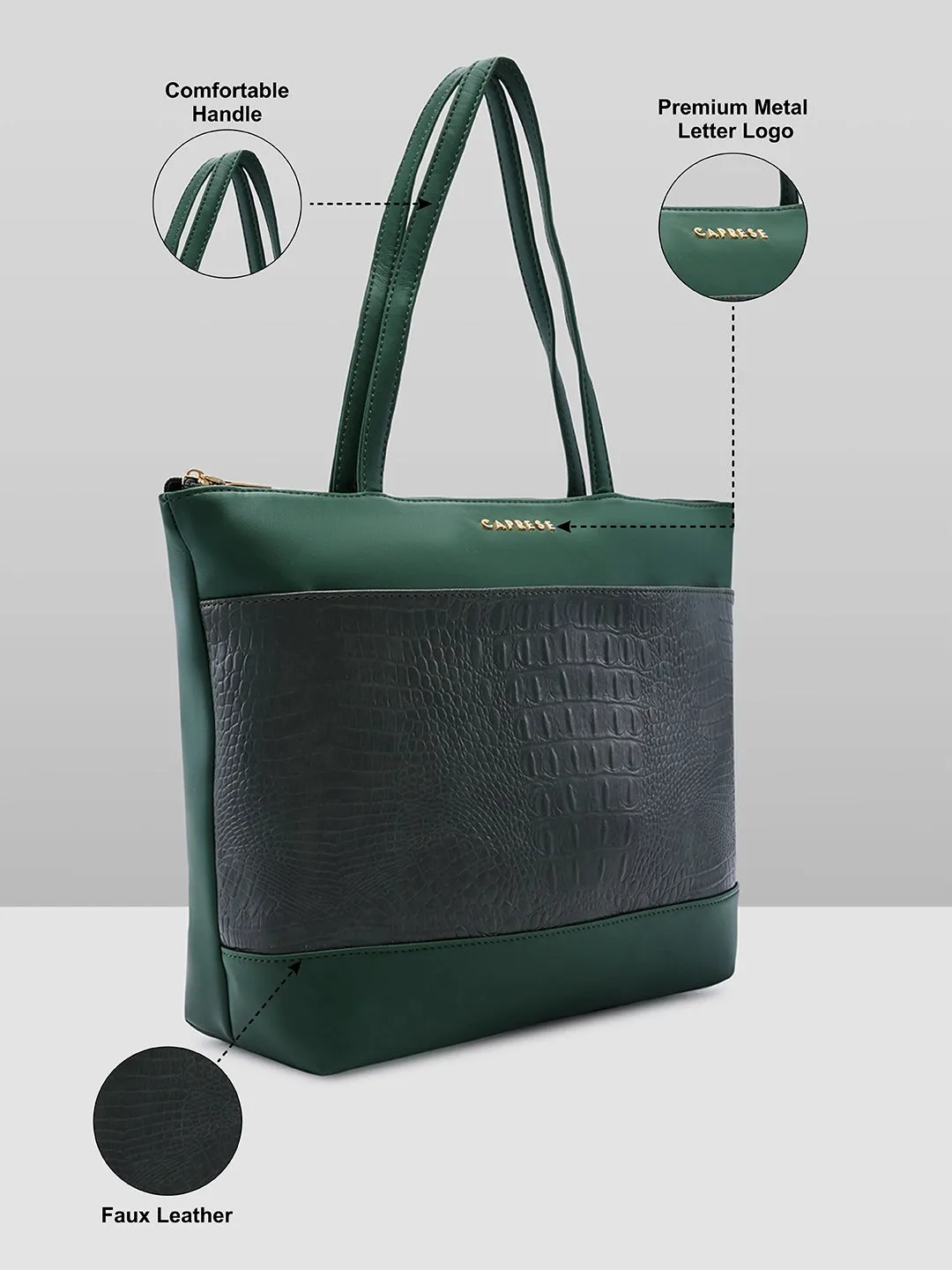 Caprese Cyprus Medium Sage Green Tote Bag