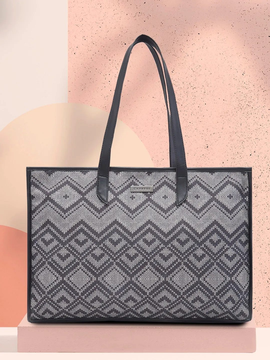 Caprese Daisy Large Grey Tote Bag