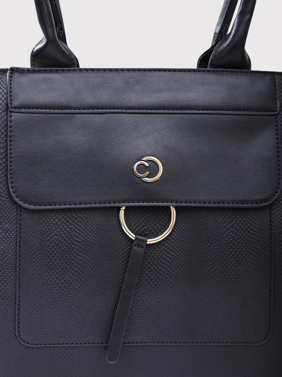 Caprese Dakota Large Black Satchel Bag