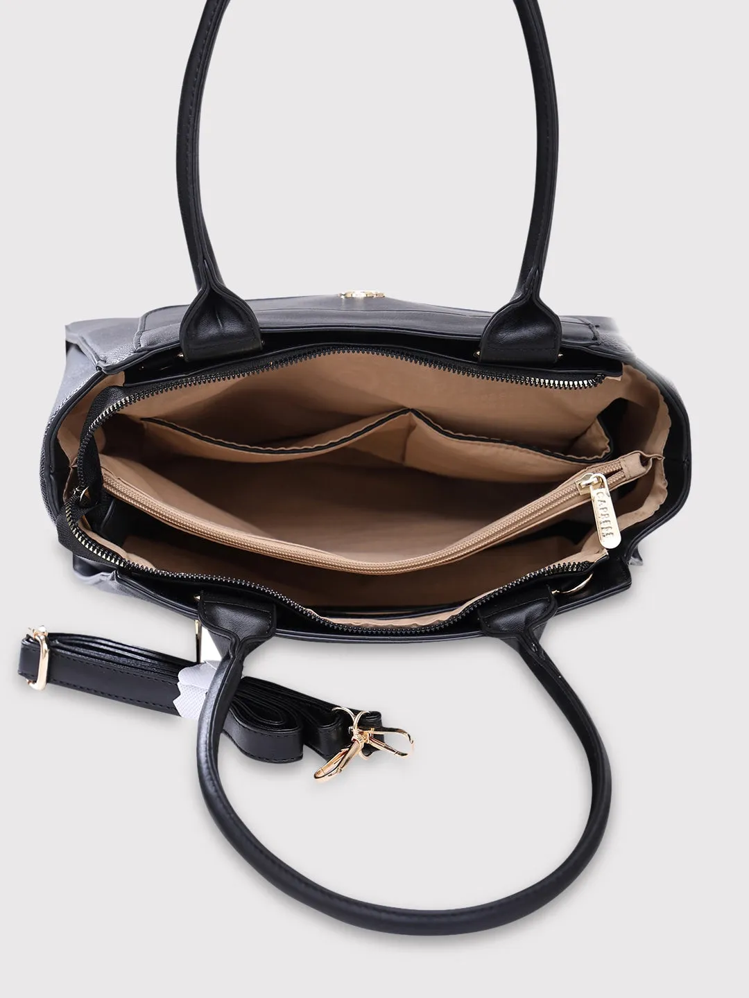 Caprese Dakota Large Black Satchel Bag