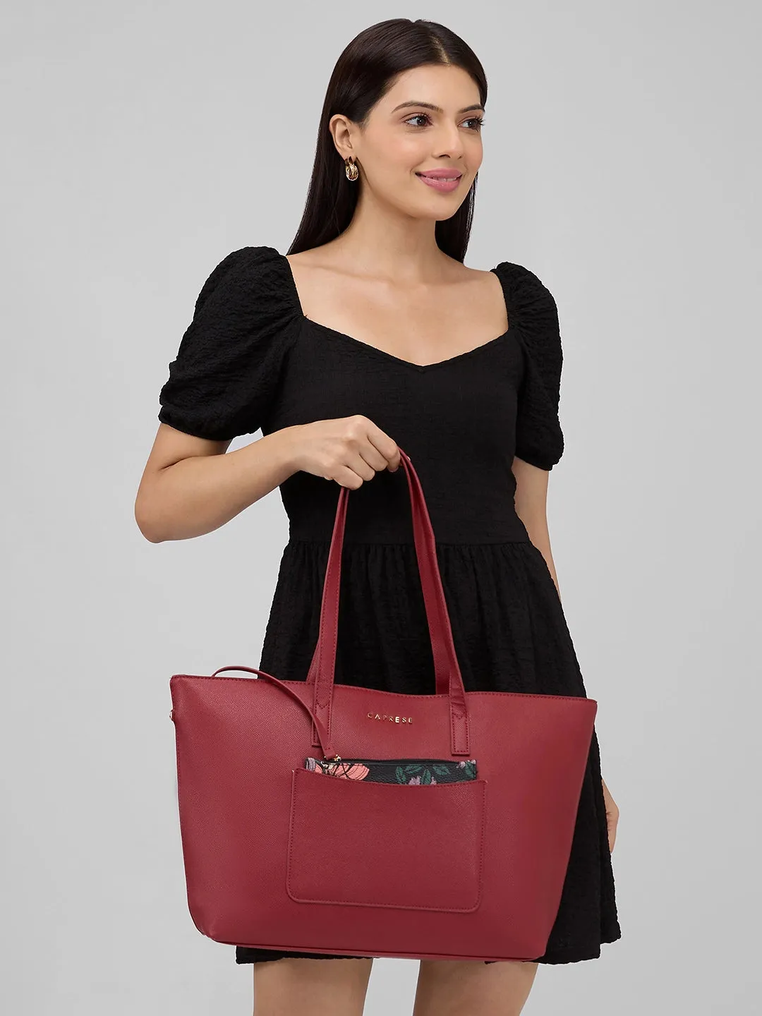 Caprese Daphne Large Maroon Tote Bag