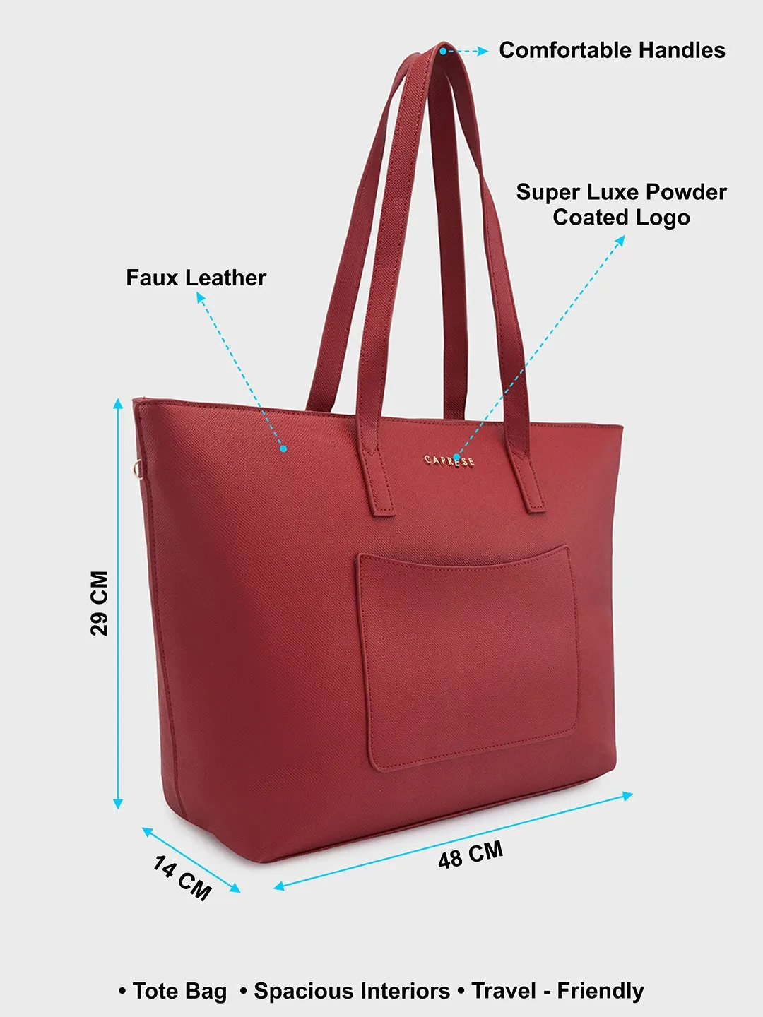 Caprese Daphne Large Maroon Tote Bag