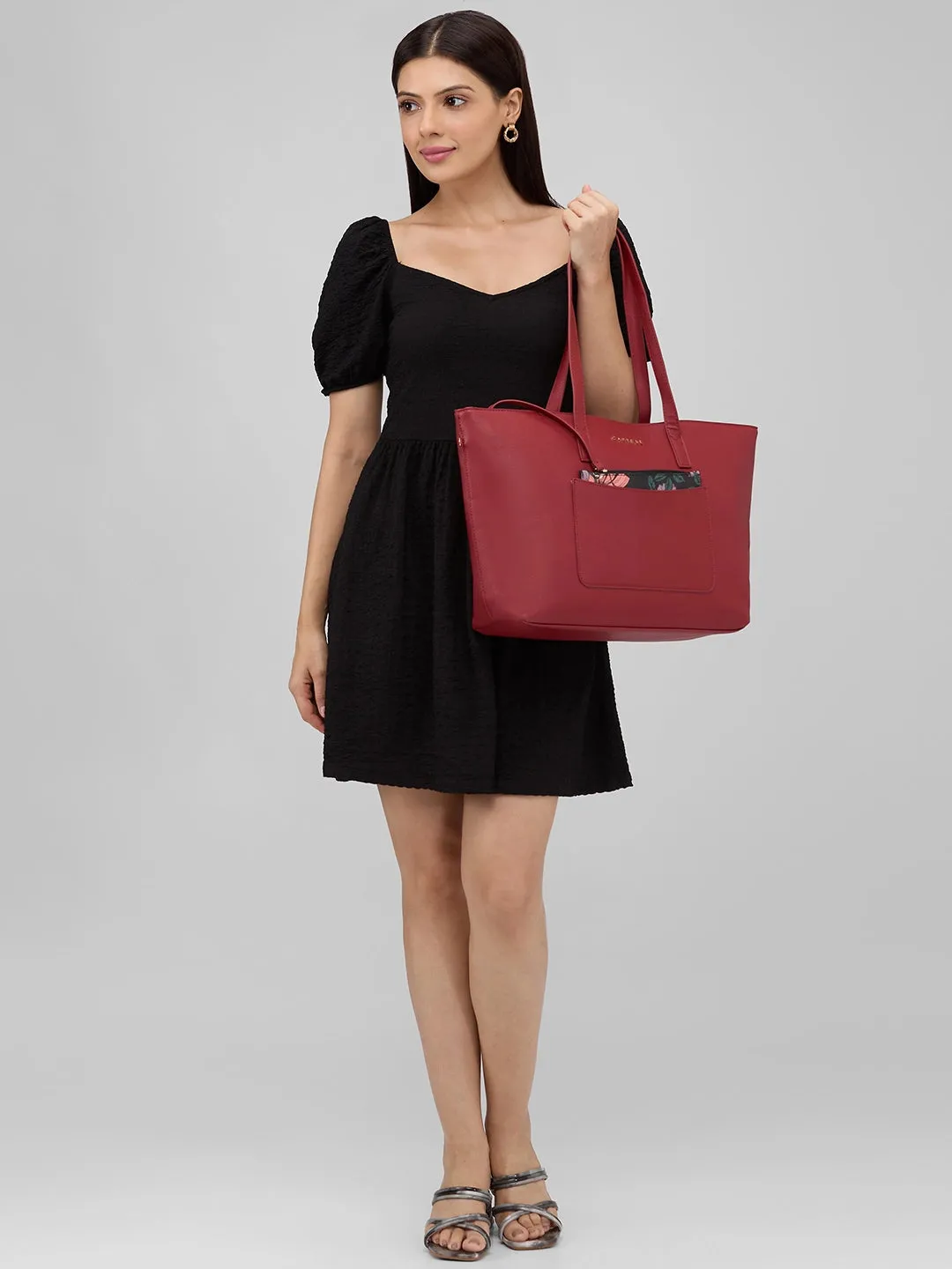 Caprese Daphne Large Maroon Tote Bag