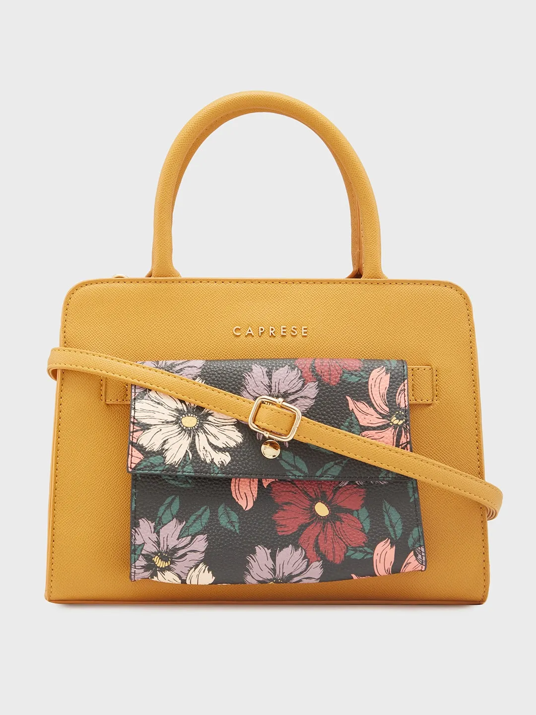 Caprese Daphne Medium Yellow Satchel Bag