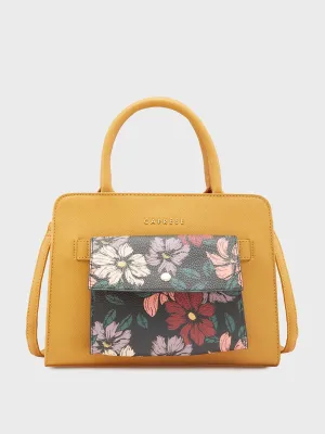 Caprese Daphne Medium Yellow Satchel Bag
