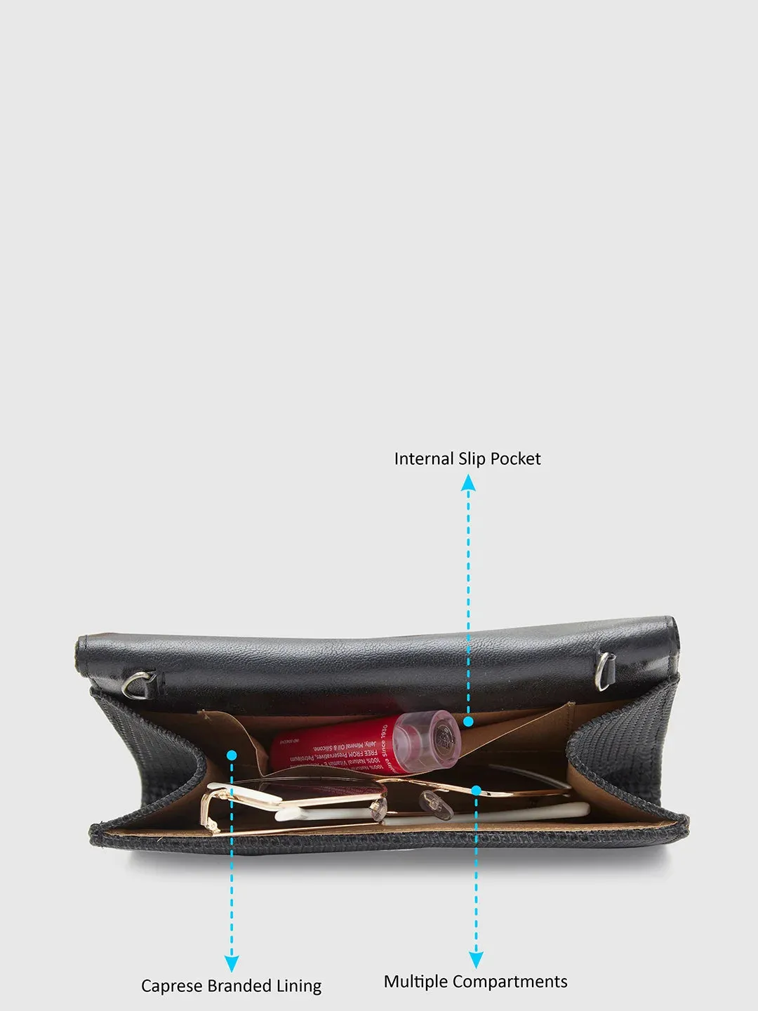 Caprese DELMI Medium Black Clutch